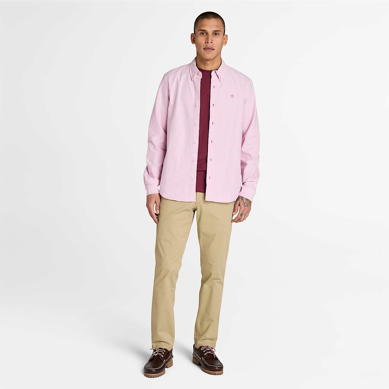 Dunstan River ShortSleeve TShirt for Men in Burgundy TBL Burgundy ALT1