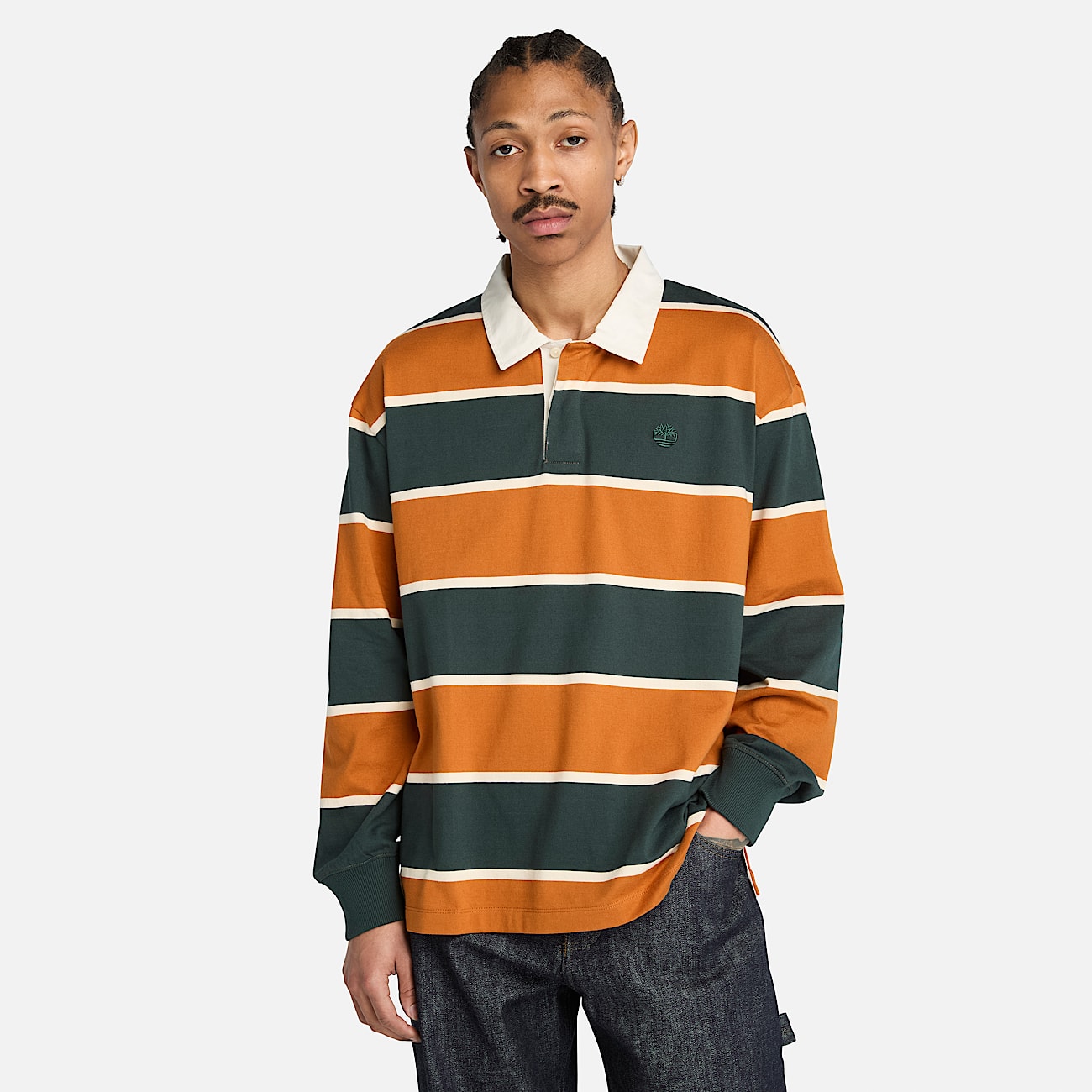 Polo Rugby in marrone/verde scuro - 3