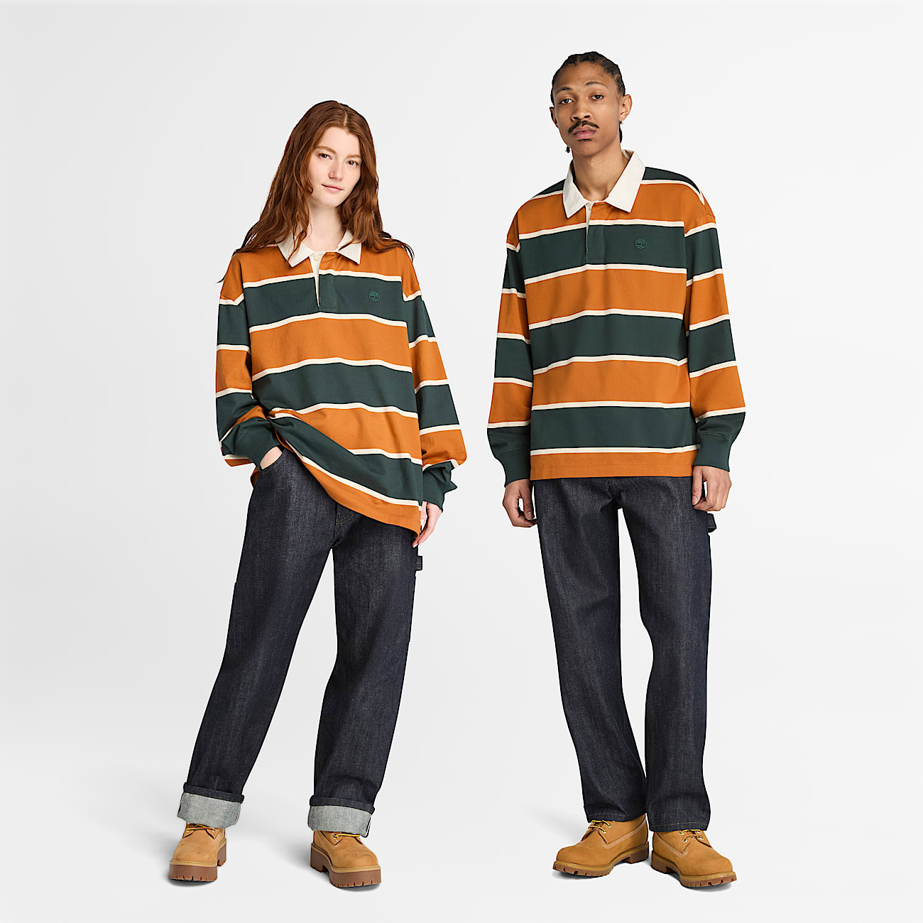 Polo Rugby in marrone/verde scuro - 1