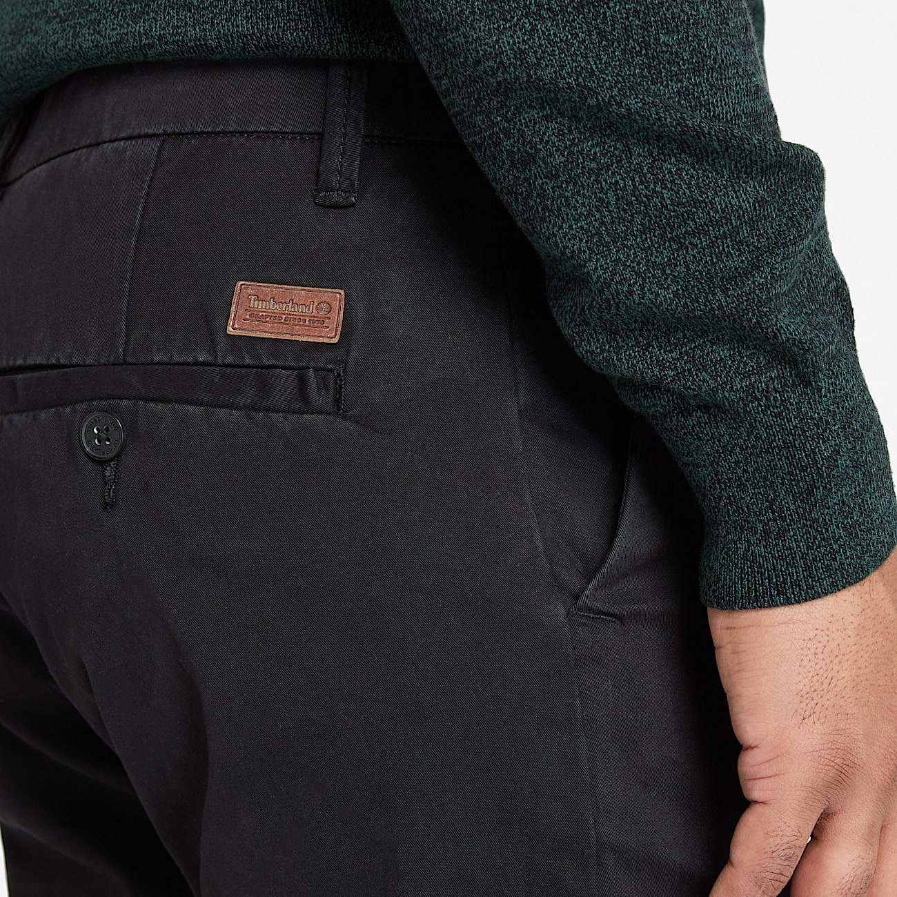 Claremont Twill Chino Trouser Straight for Men in Black TBL Black ALT2