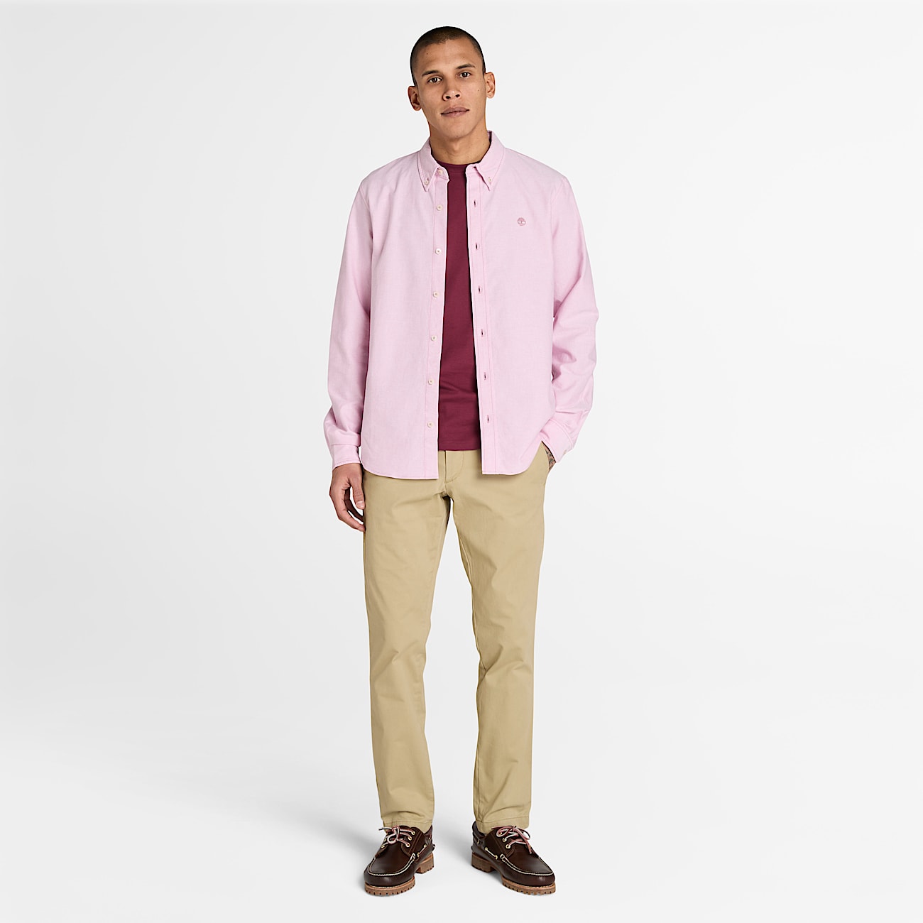 Claremont Twill Chino Slim Trouser for Men in Beige TBL Beige ALT1