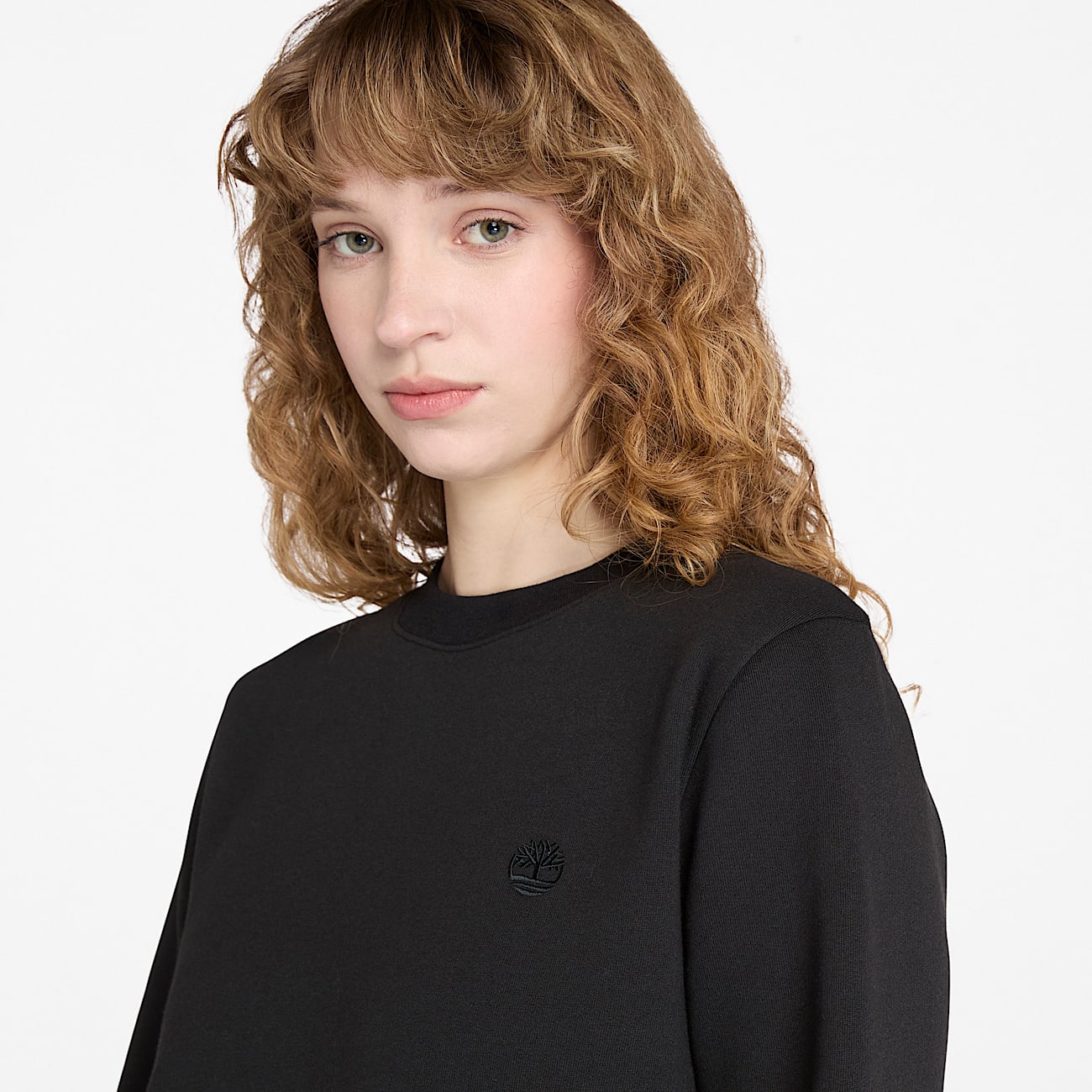 Exeter River Brushedback Crewneck Sweatshirt for Women in Black TBL Black ALT2