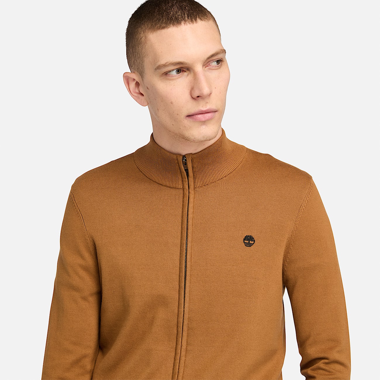 Williams River Cotton FullZip Jumper for Men in Dark Yellow TBL Yellow ALT2