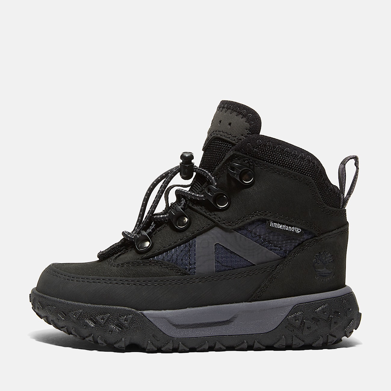 Halbhoher wasserdichter GreenStride Motion 6 Bungee Sneaker fr Kleinkinder in Schwarz TBL Schwarz ALT8