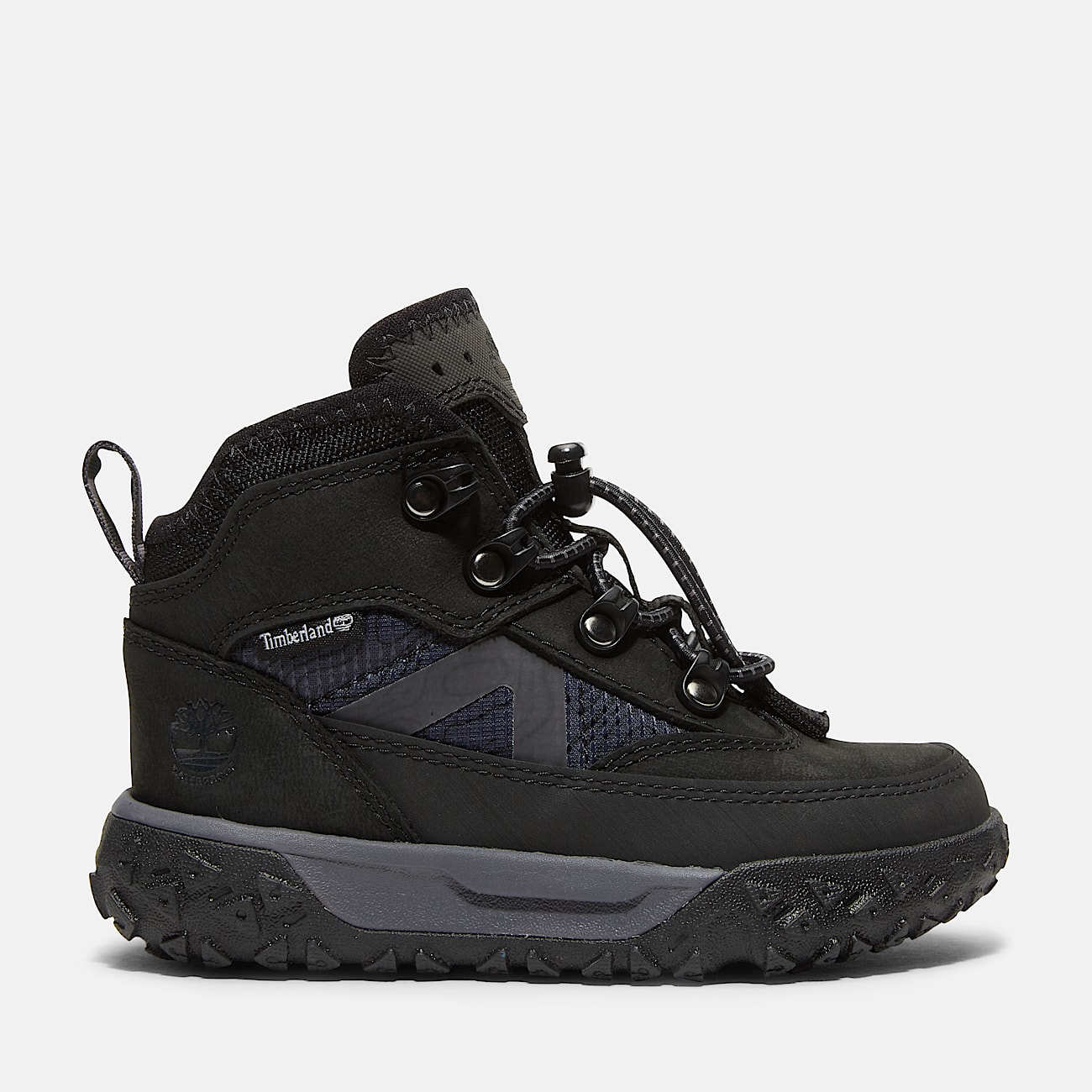 Halbhoher wasserdichter GreenStride Motion 6 Bungee Sneaker fr Kleinkinder in Schwarz TBL Schwarz HERO