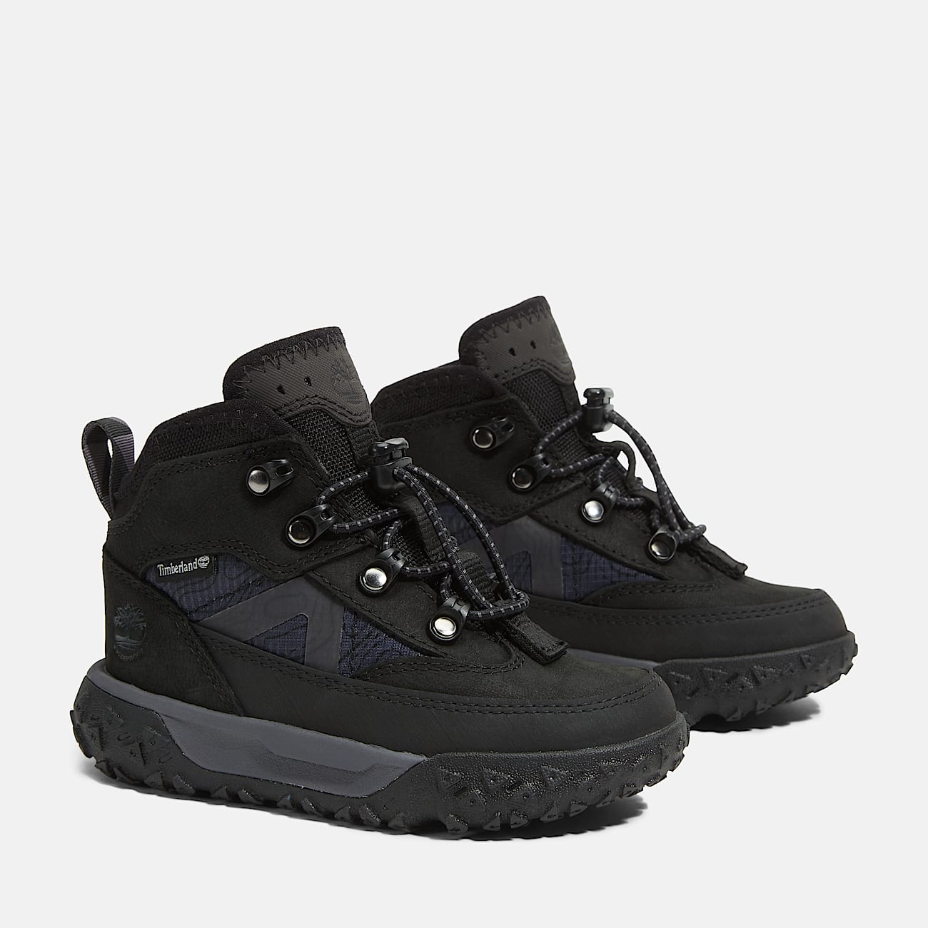 Halbhoher wasserdichter GreenStride Motion 6 Bungee Sneaker fr Kleinkinder in Schwarz TBL Schwarz ALT4