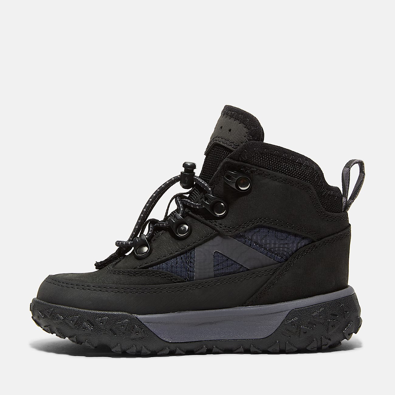 Halbhoher wasserdichter GreenStride Motion 6 Bungee Sneaker fr Kleinkinder in Schwarz TBL Schwarz ALT6