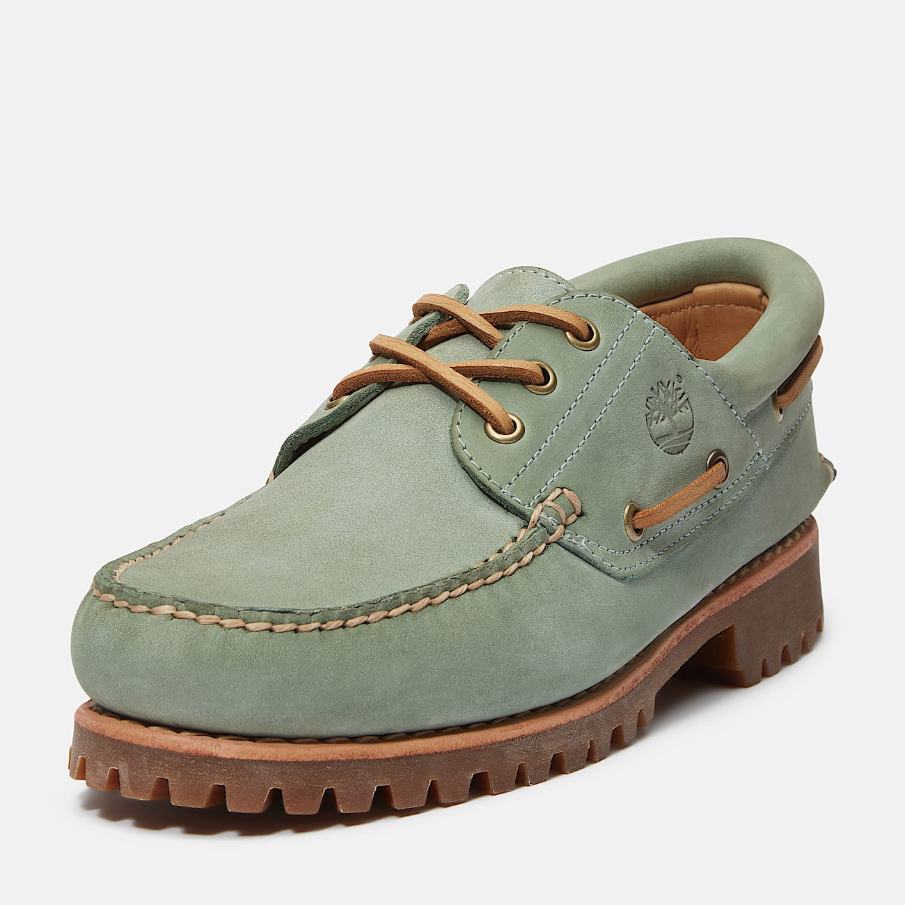 Timberland Authentic 3Eye Lug Handsewn Boat Shoe in Green TBL Green ALT9