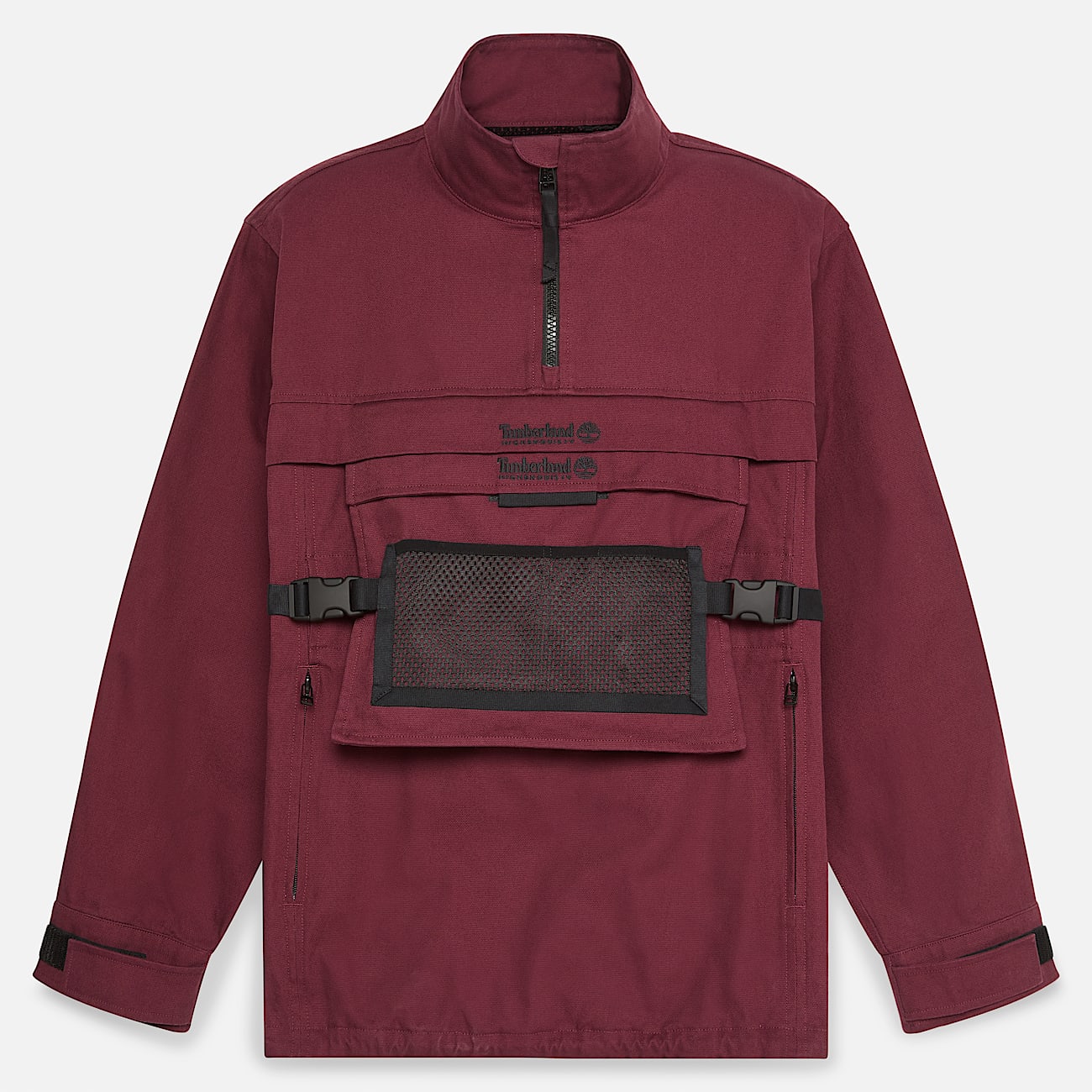 Timberland und HIGHSNOBIETY Pulloverjacke mit verstaubarer Aufbewahrungsmglichkeit in Burgunderrot TBL Burgunderrot HERO