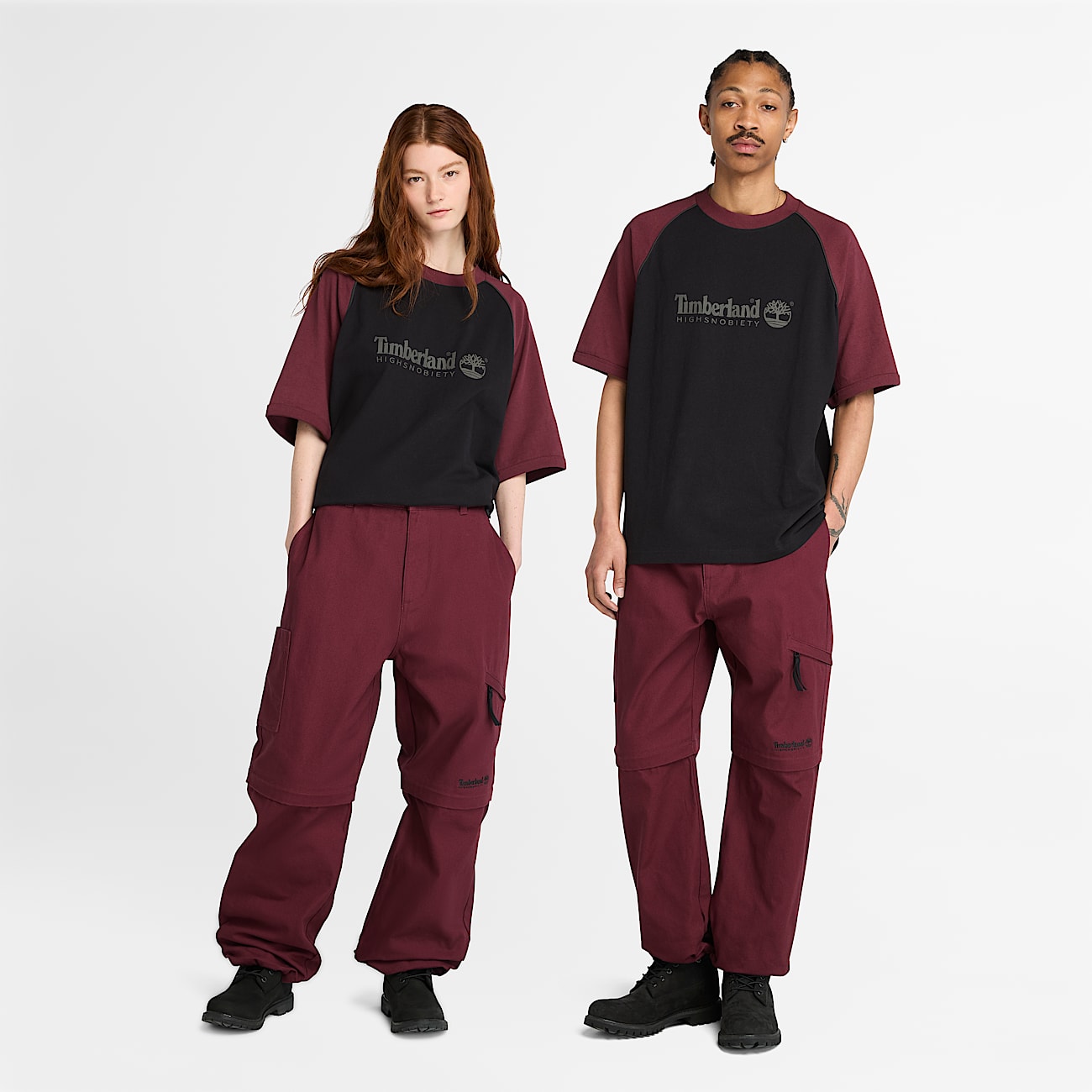 Timberland und HIGHSNOBIETY RaglanTShirt mit Farbblockdesign in Schwarz TBL Schwarz ALT10