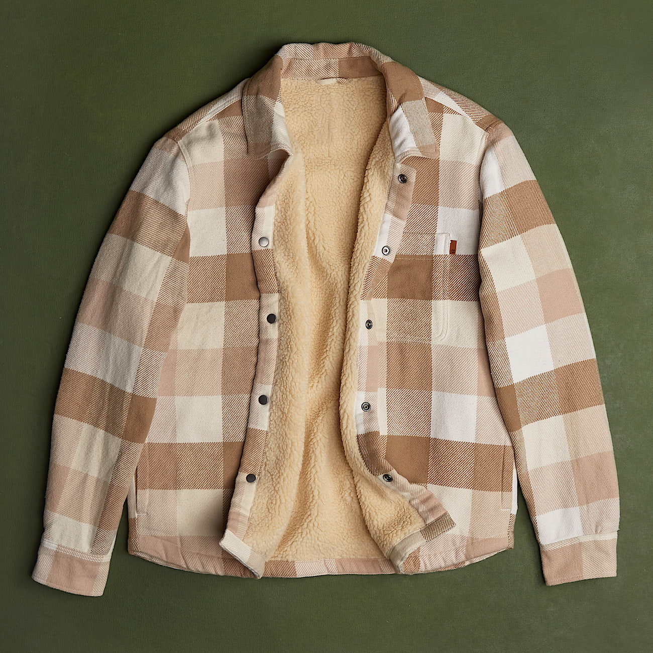 High Pile Lined Overshirt for Men in Beige TBL Beige MKTG1