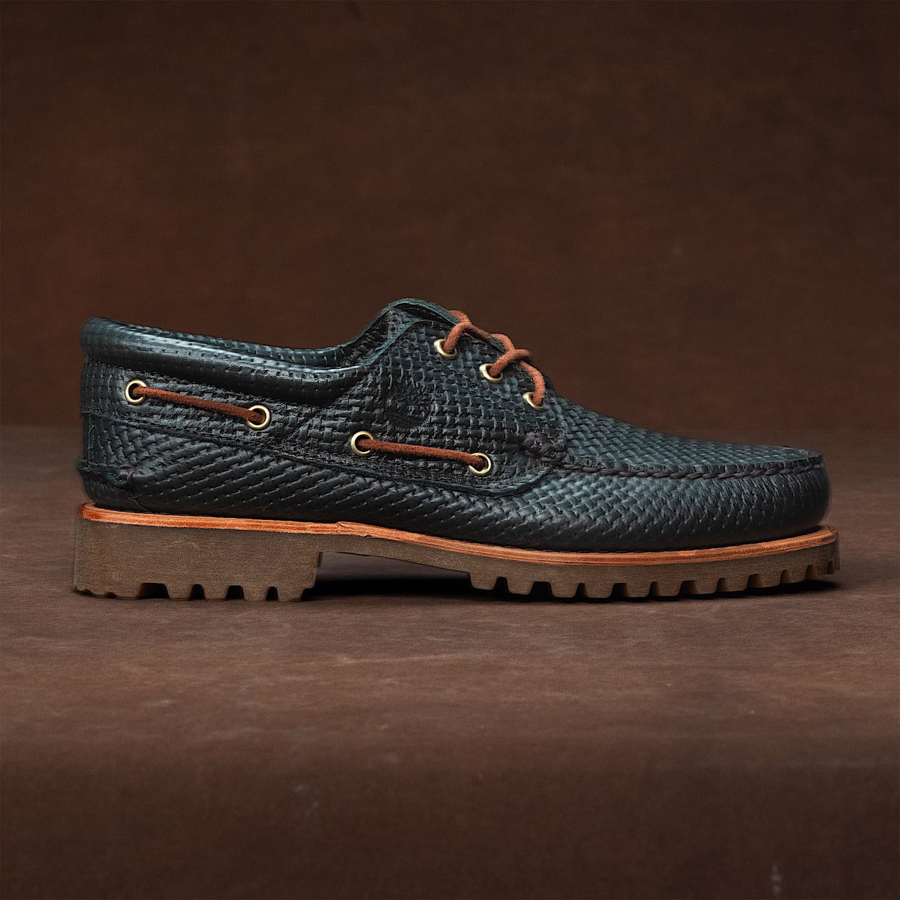 Timberland® Authentic 3-Eye Handgenaaide Bootschoen met profielzool voor heren in donkergroen - 1