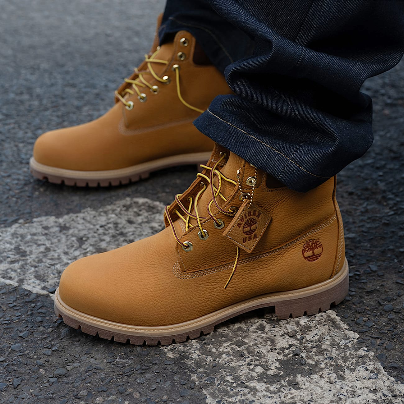 Bota con cordones 6 Inch Premium Timberland® x Avirex para hombre en amarillo - 7