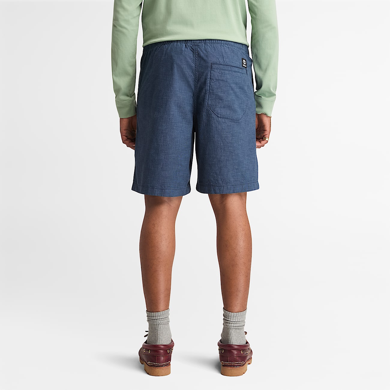 Short van licht katoen voor heren in donkerblauw TBL blauw ALT9