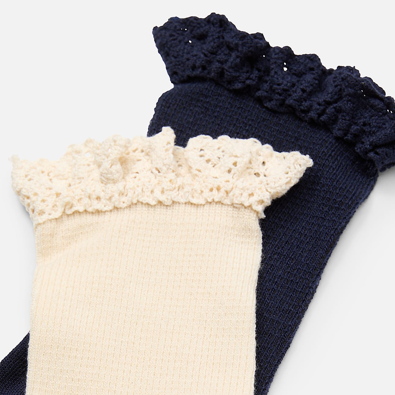 Timberland 2Pack Ruffle Low Crew Sock for Women in Beige TBL Beige ALT1