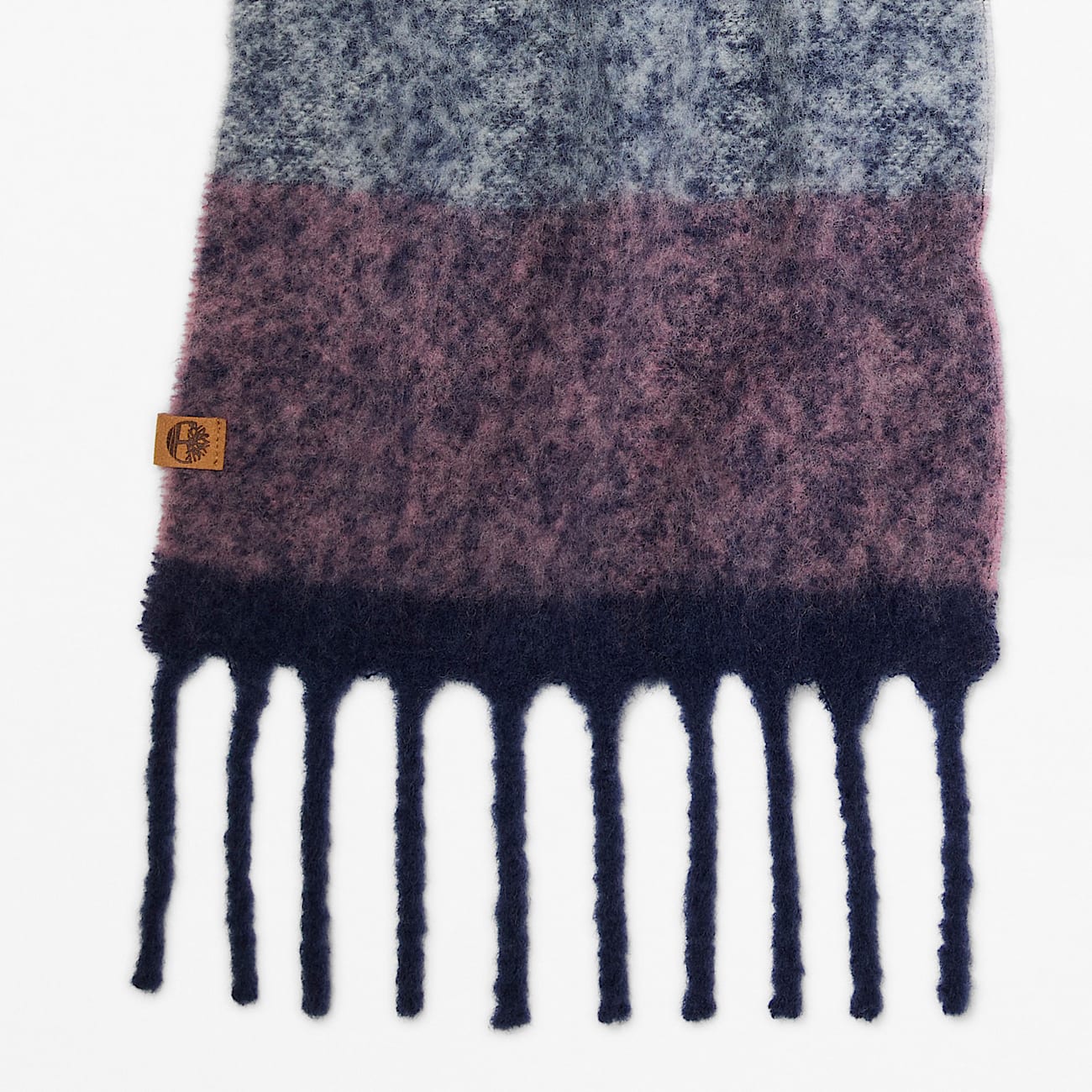 Bufanda a rayas tejida en rosa - 3