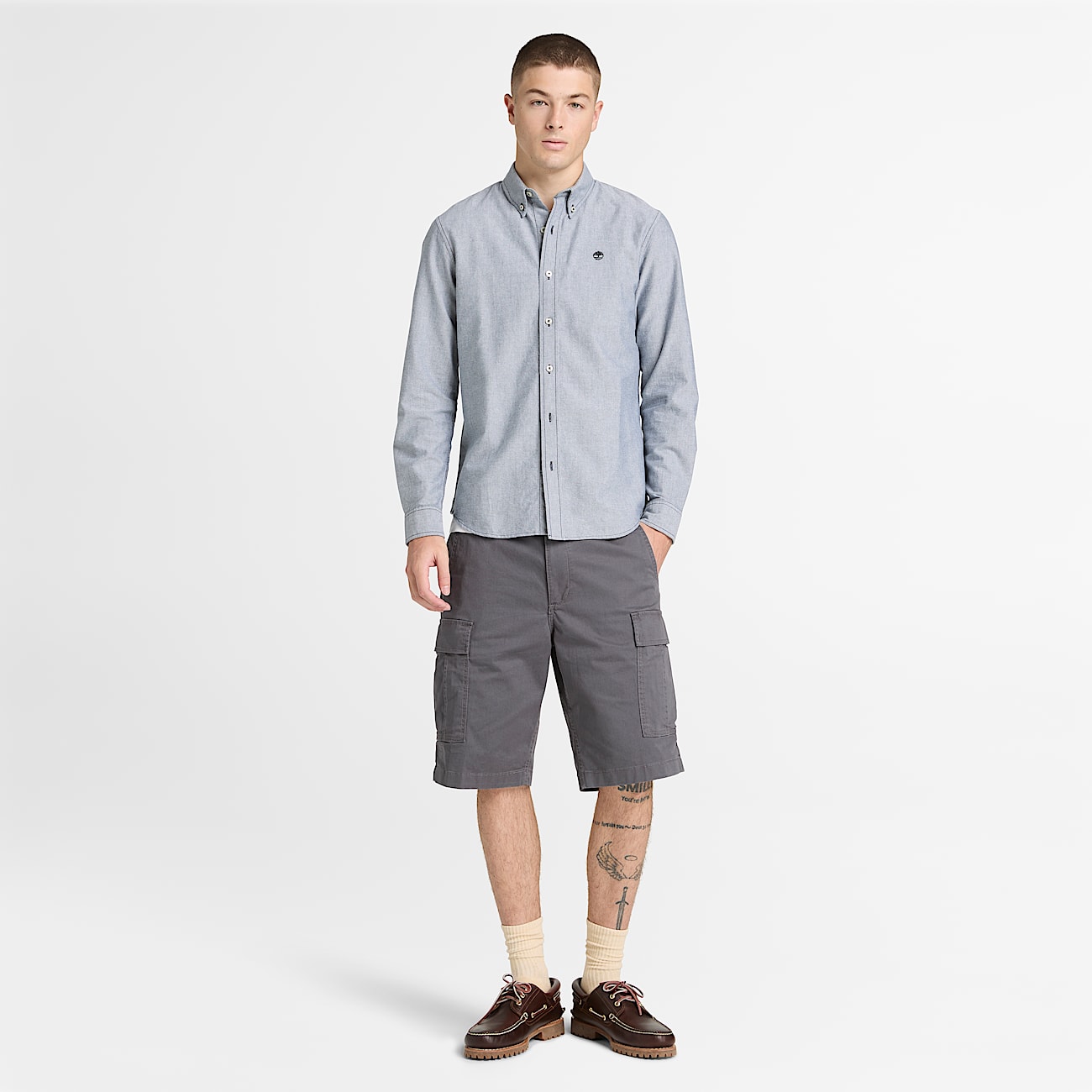 Chemise oxford pour homme en bleu foncé - 3