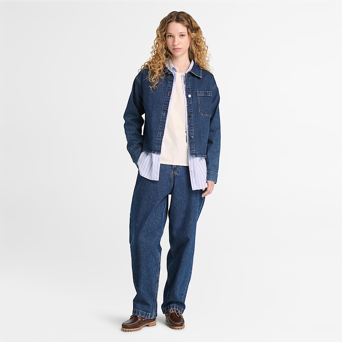Hemdjacke aus Denim fr Damen in Blau TBL Blau ALT2