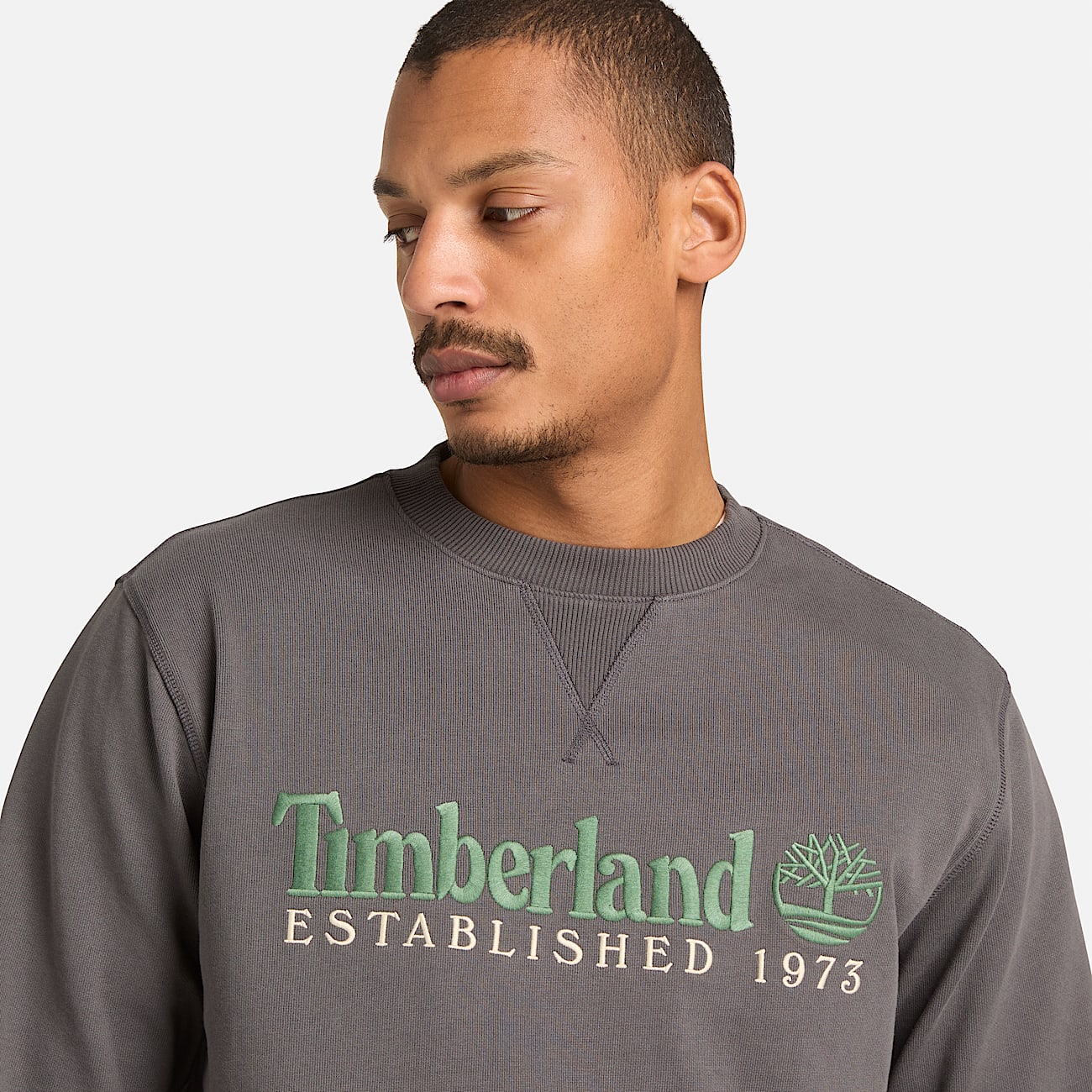 Sudadera de cuello redondo Established 1973 para hombre en gris oscuro TBL gris ALT3