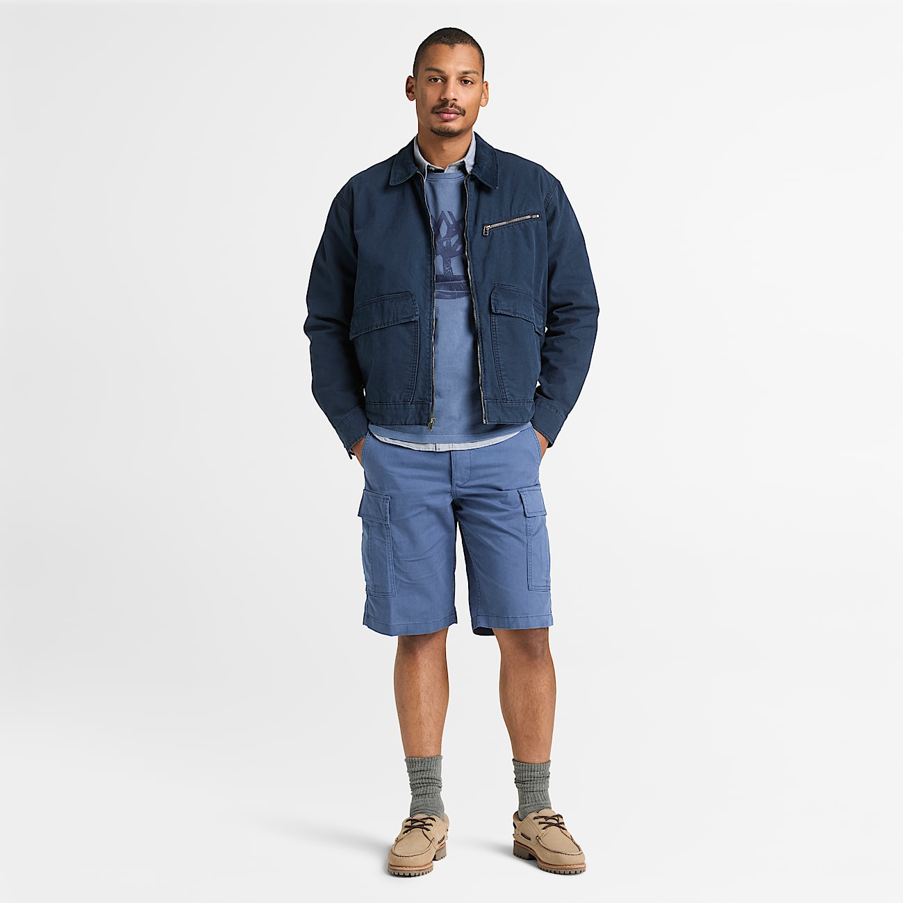 Strafford Jacke aus gewaschenem Canvas fr Herren in Dunkelblau TBL Blau ALT2