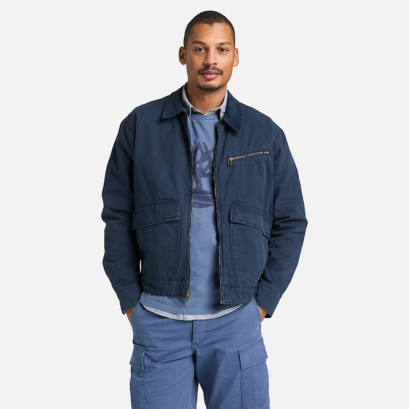 Strafford Jacke aus gewaschenem Canvas fr Herren in Dunkelblau TBL Blau ALT1