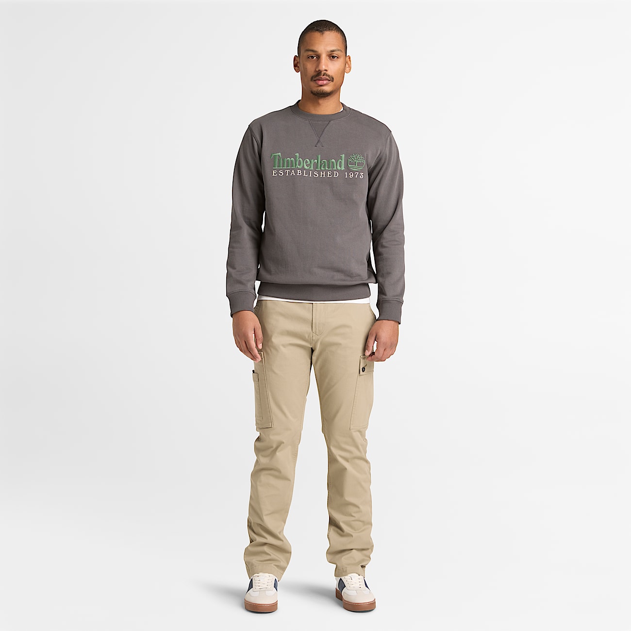 Sudadera de cuello redondo Established 1973 para hombre en gris oscuro TBL gris ALT2