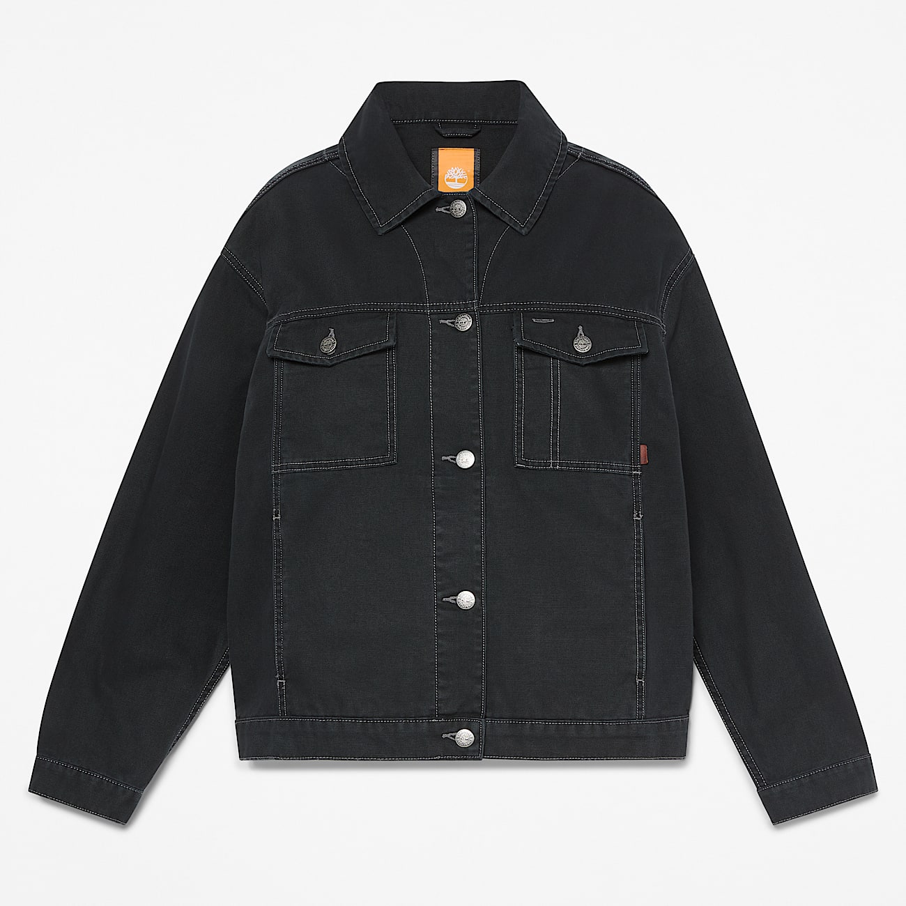 Canvas Trucker Jacket for Women in Black - 1