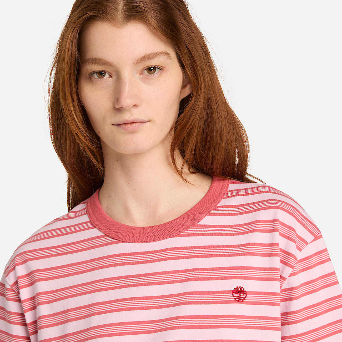 Striped ShortSleeve TShirt for Women in Red TBL Red ALT3