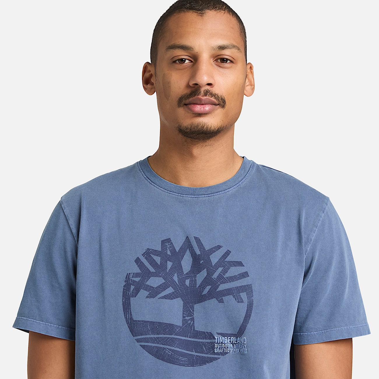 Stckgefrbtes TShirt mit LogoGrafik fr Herren in Dunkelblau TBL Blau ALT3