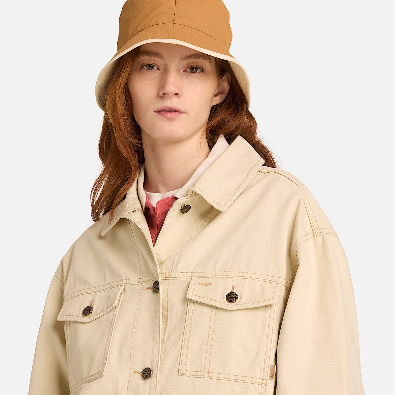 TruckerJacke aus Canvas fr Damen in Beige TBL Beige ALT3