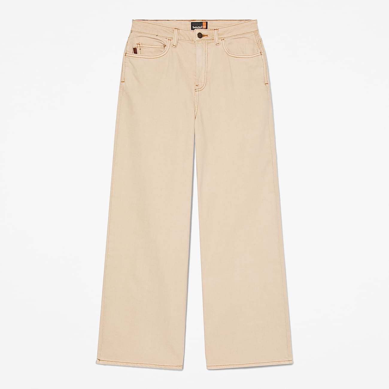 Jeans mit weitem Bein für Damen in Beige - 1