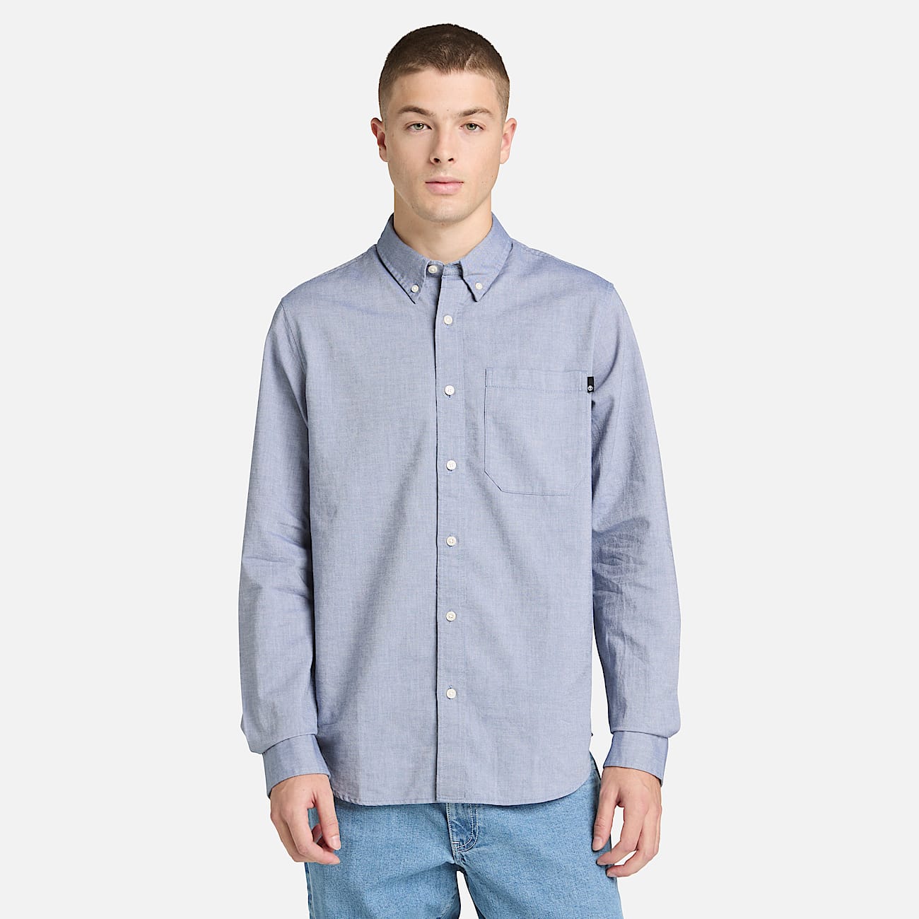 Gale River Oxford Langarmshirt fr Herren in Blau TBL Blau ALT1