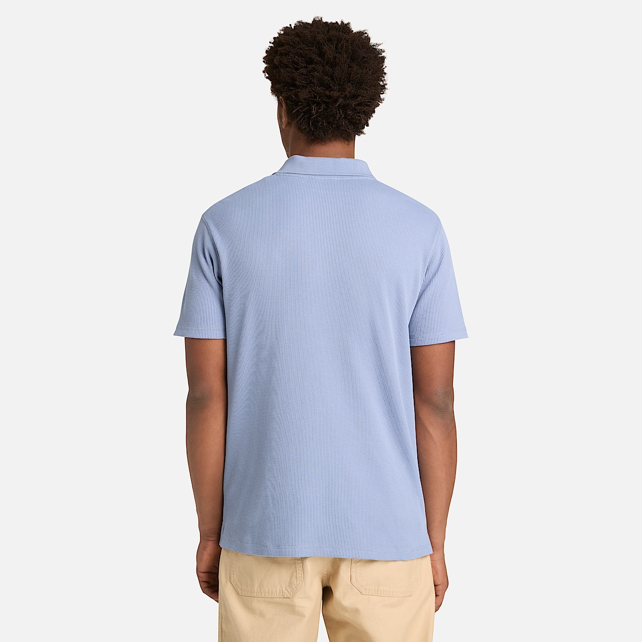 Wharf River Waffle Short-Sleeve Polo for Men in Blue - 4