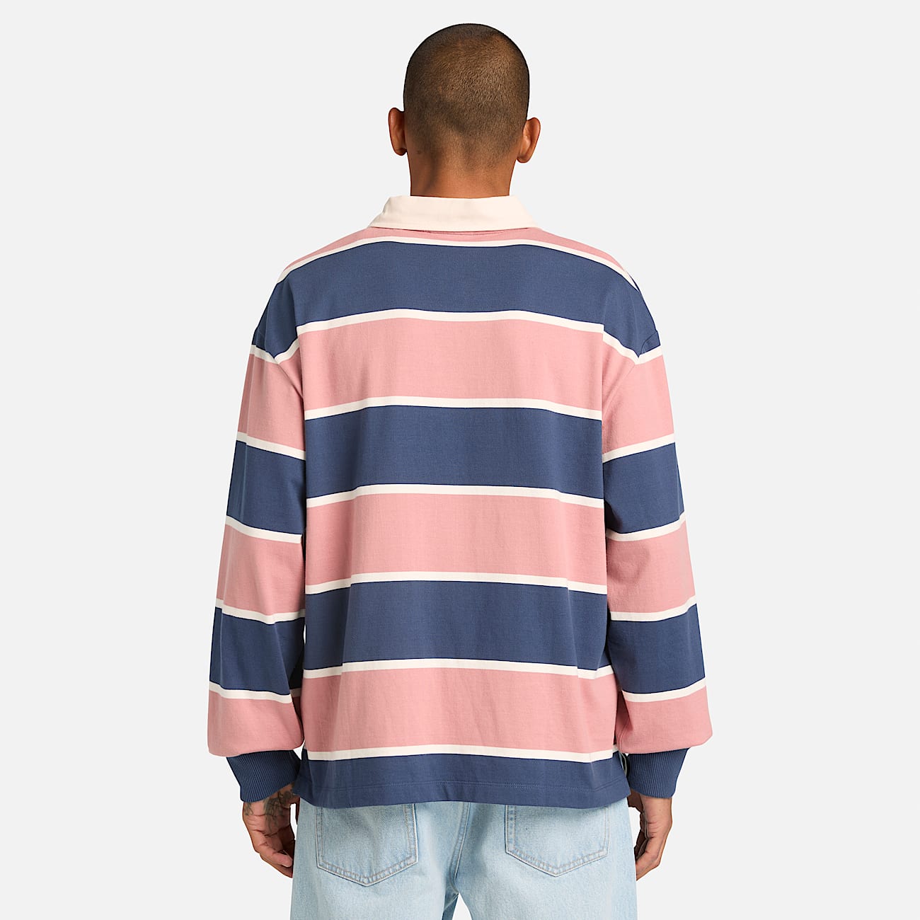 Polo de Râguebi Sem Género cor-de-rosa/azul-escuro - 3