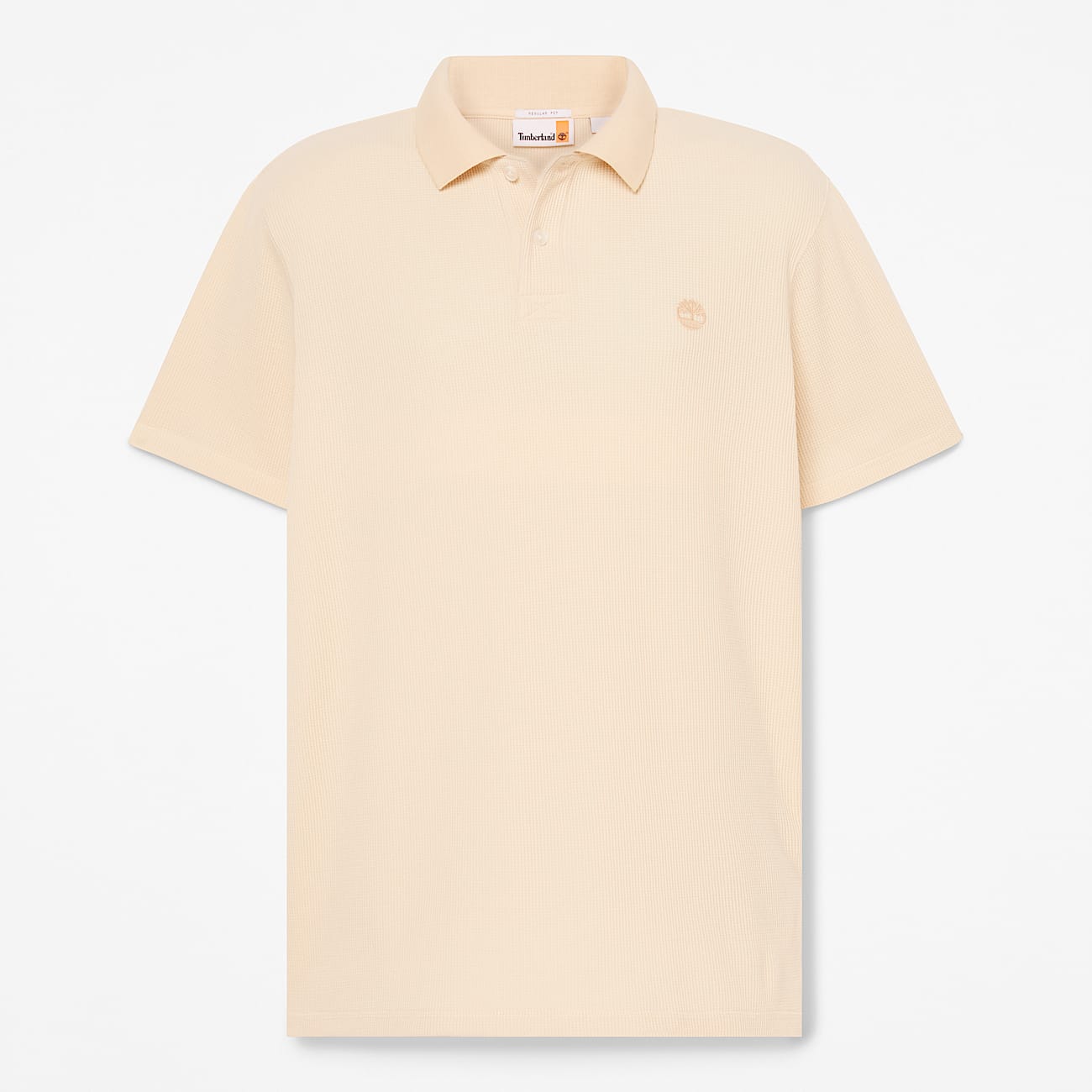 Wharf River Waffle Short-Sleeve Polo for Men in Beige - 1