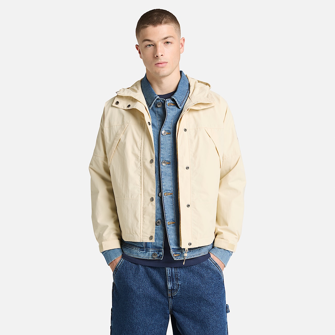 Stratham Durable Water Repellent Cotton Bomber for Men in Beige - 2