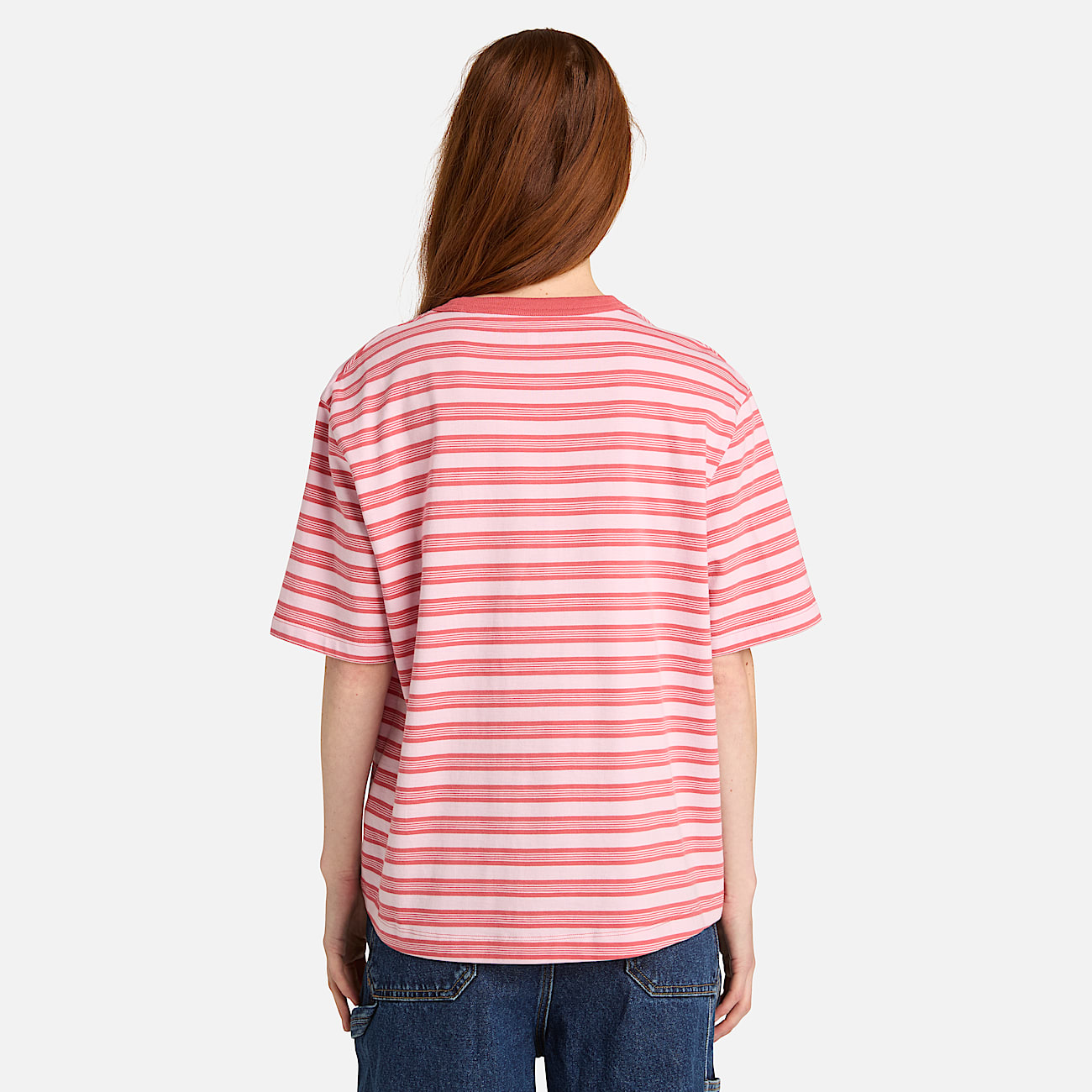 Striped ShortSleeve TShirt for Women in Red TBL Red ALT8