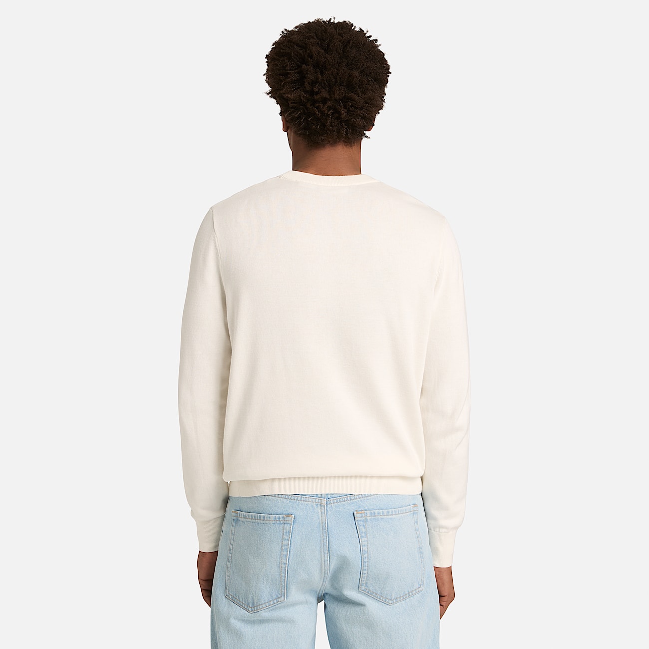 Johns River Cotton Crewneck Jumper for Men in White TBL White ALT8