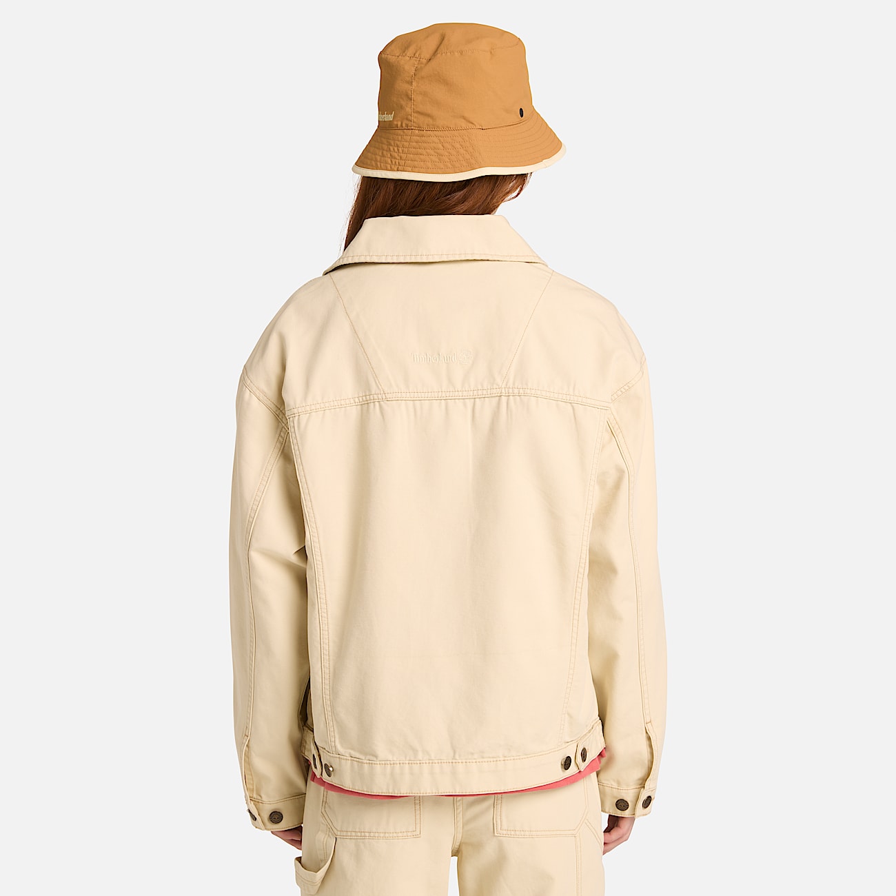 Canvas Trucker Jacket for Women in Beige - 5