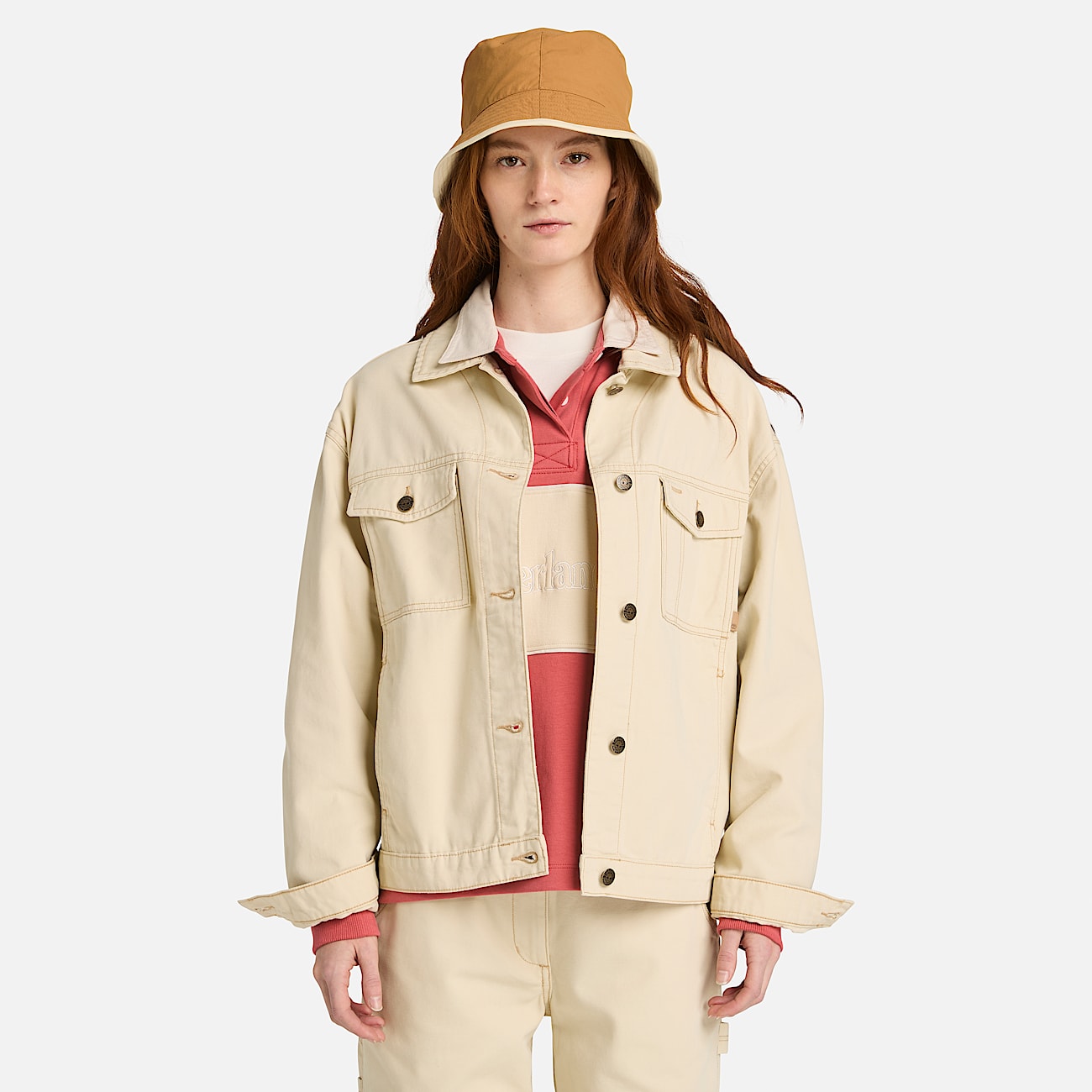 TruckerJacke aus Canvas fr Damen in Beige TBL Beige ALT1