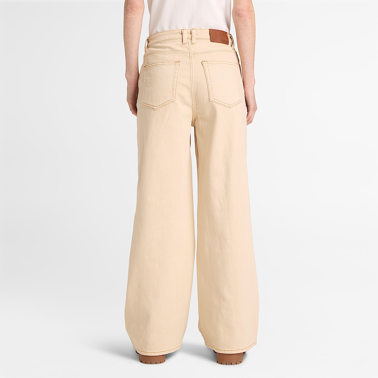 Jeans mit weitem Bein für Damen in Beige - 5