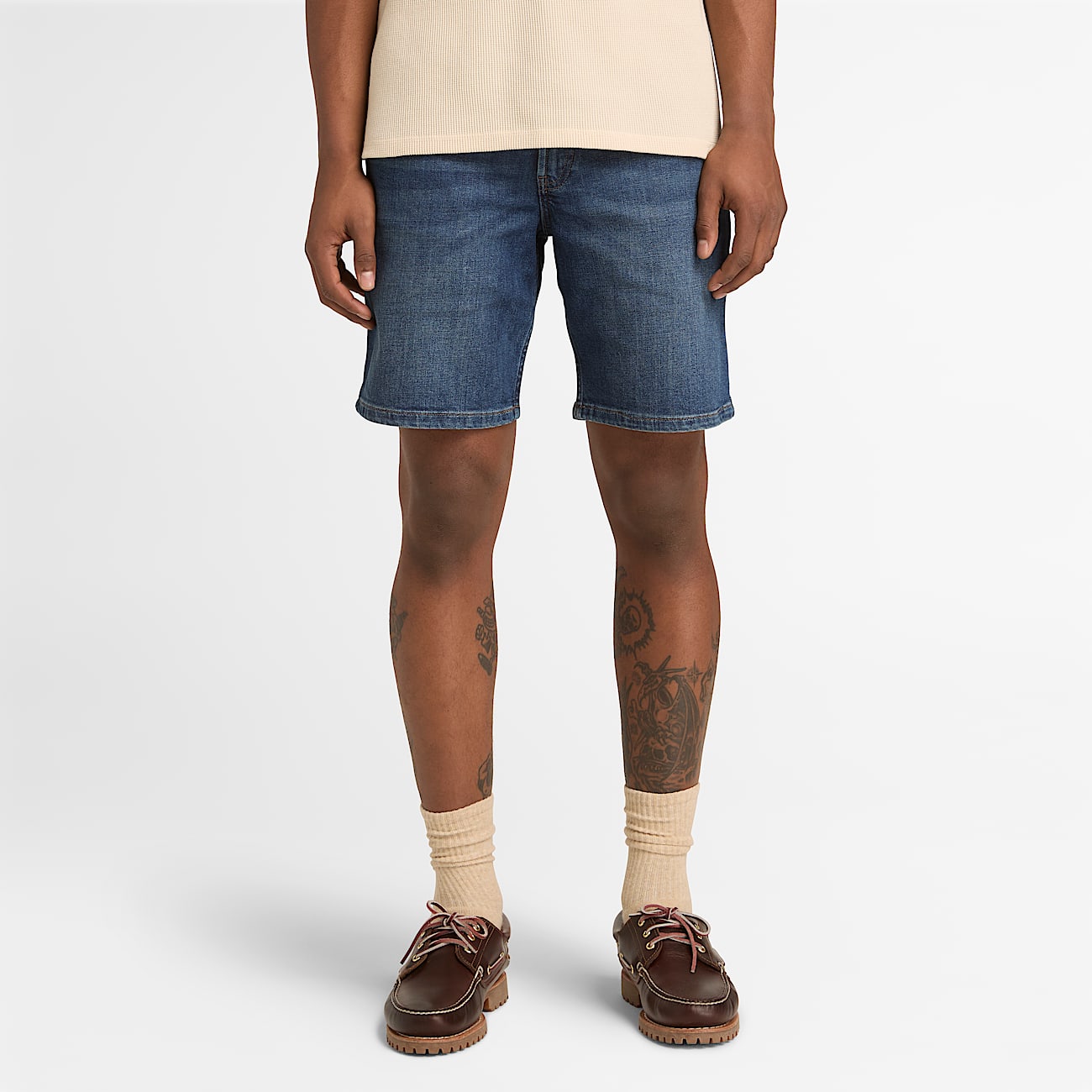 Stretch Denim Short for Men in Blue TBL Blue ALT1