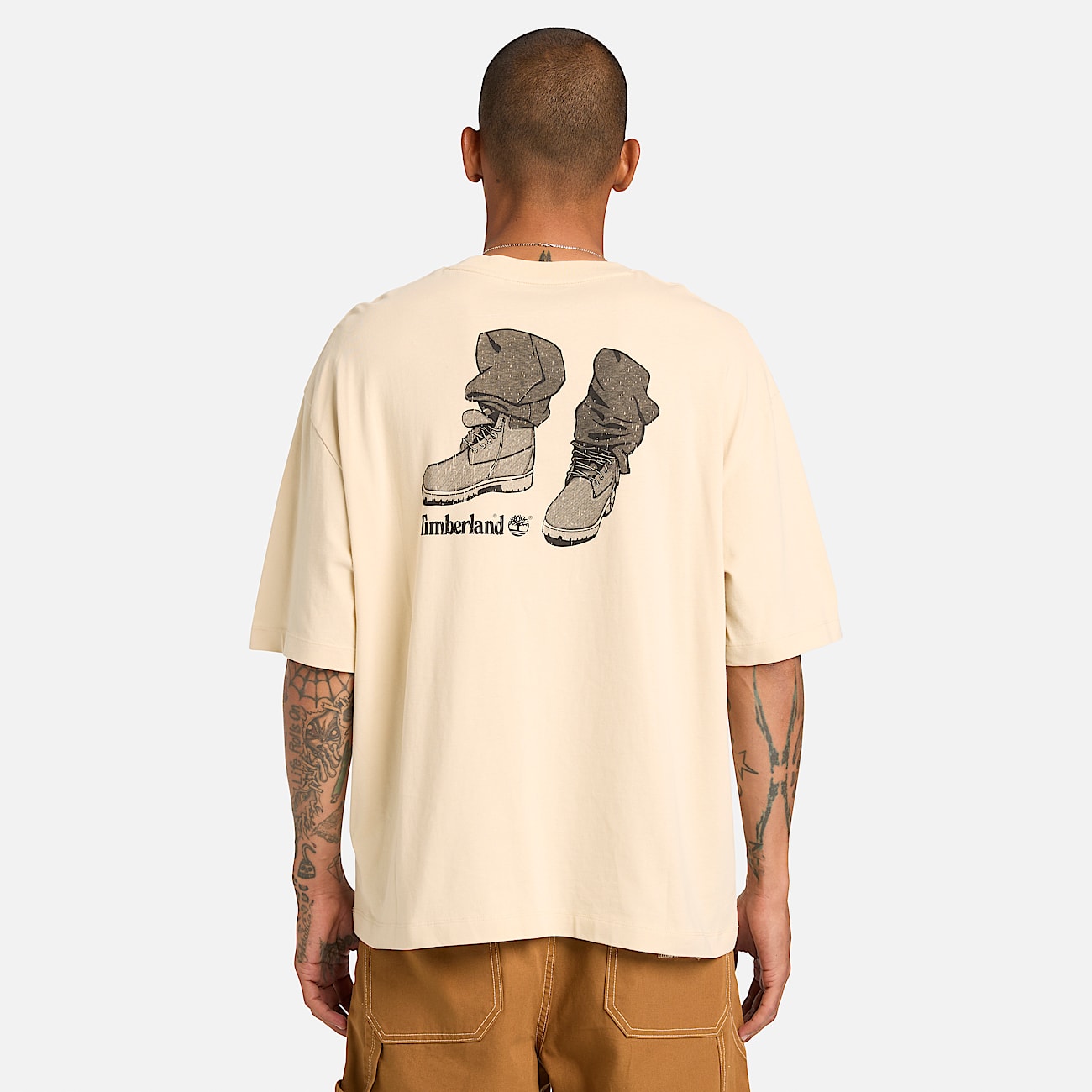 All Gender Timbs On My Feet TShirt in Beige TBL Beige ALT2