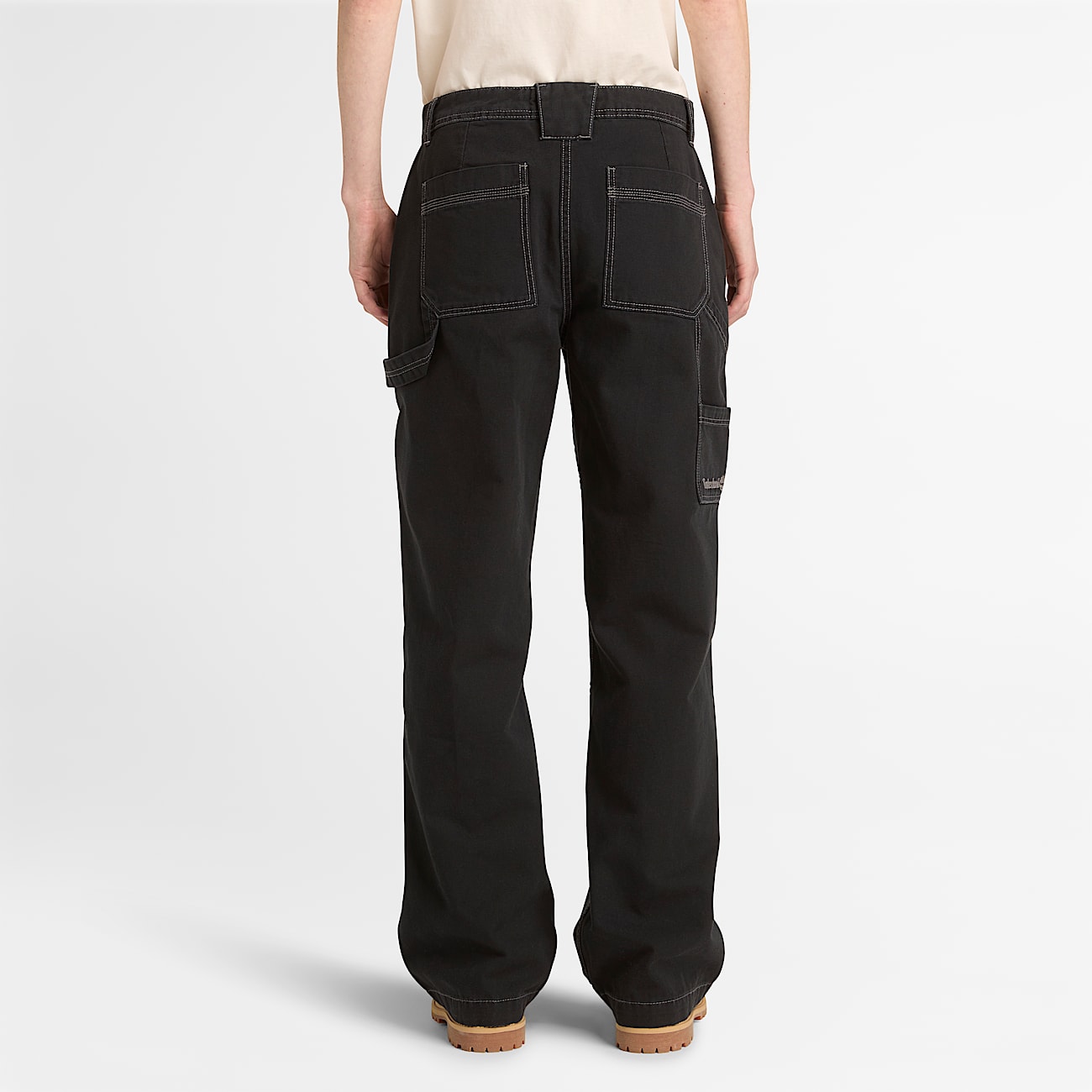 Gerade Hose aus Canvas fr Damen in Schwarz TBL Schwarz ALT8