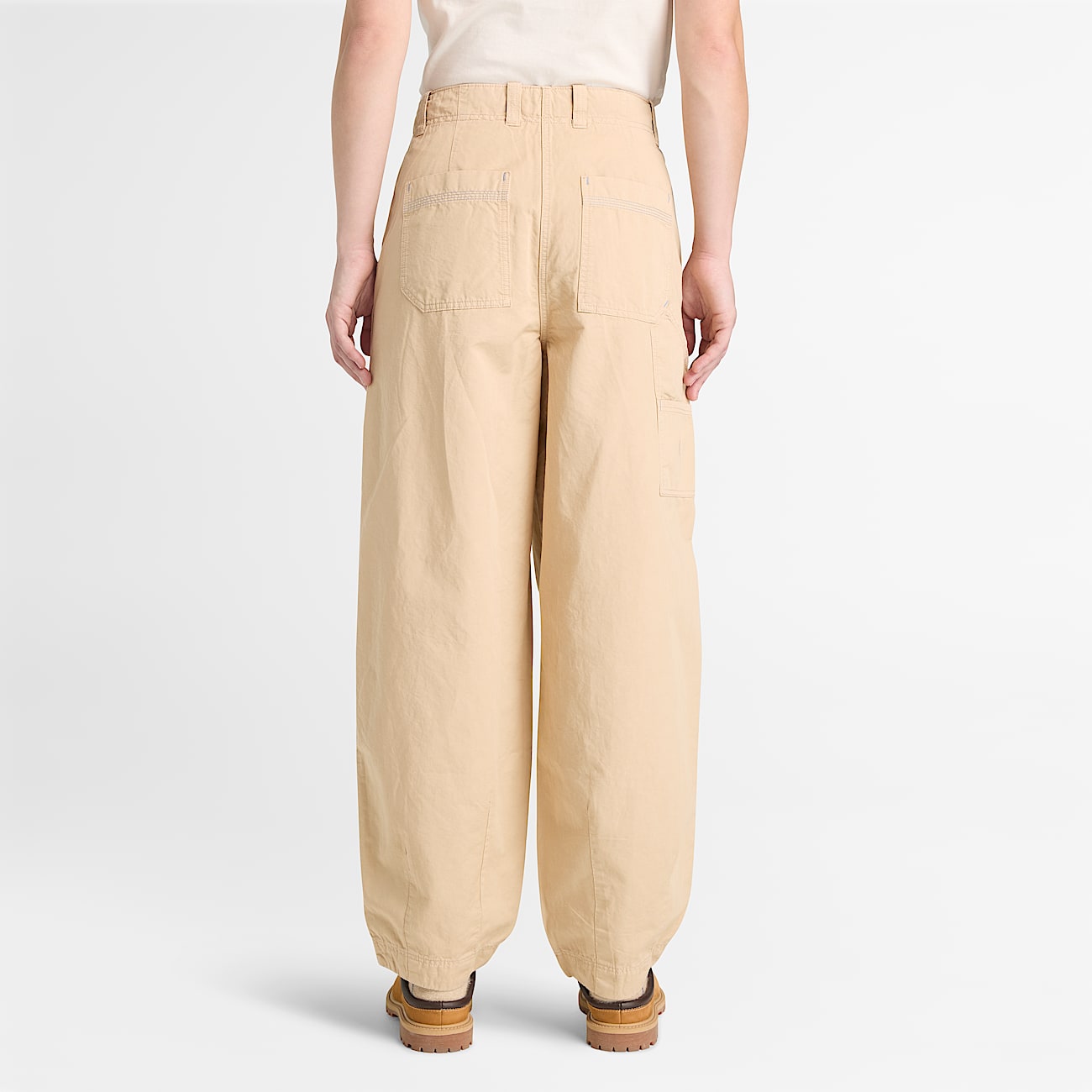 Utility Cotton Linen Trouser for Women in Beige TBL Beige ALT8