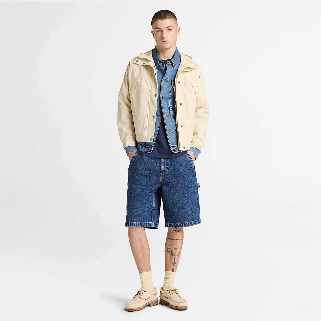 Stratham Durable Water Repellent Cotton Bomber for Men in Beige - 3