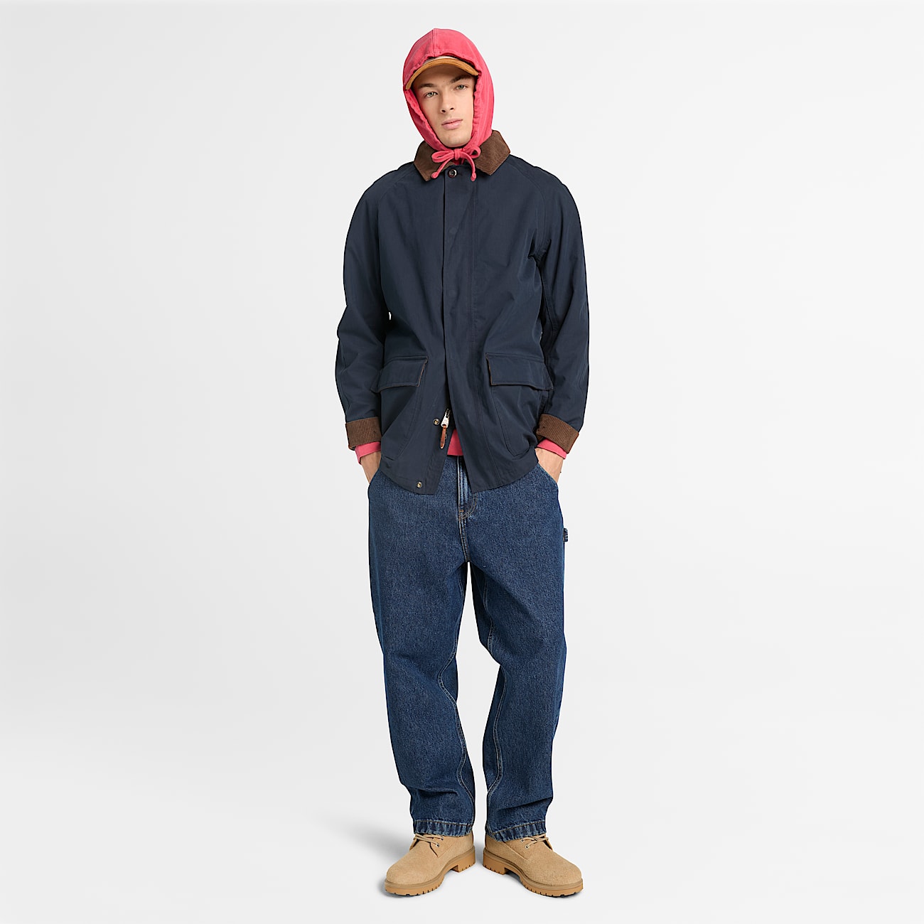 Merrymack River Garment Dyed Hoodie for Men in Red TBL Red ALT2