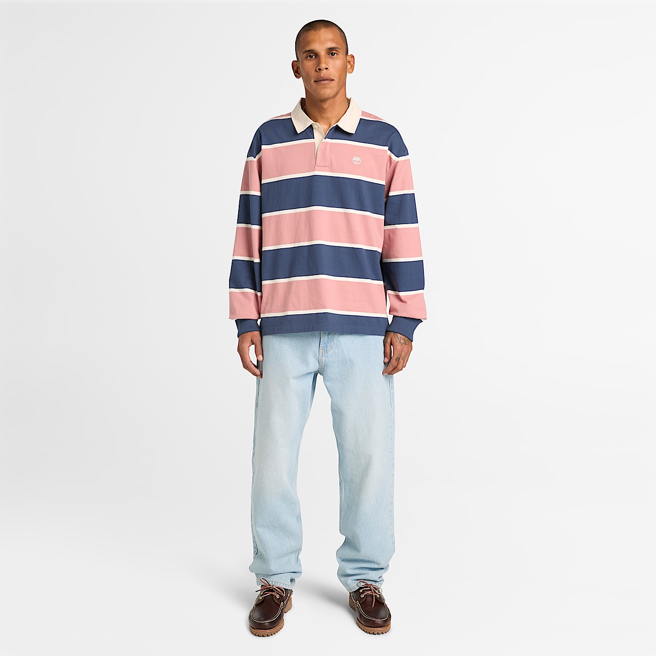 Polo de Râguebi Sem Género cor-de-rosa/azul-escuro - 2