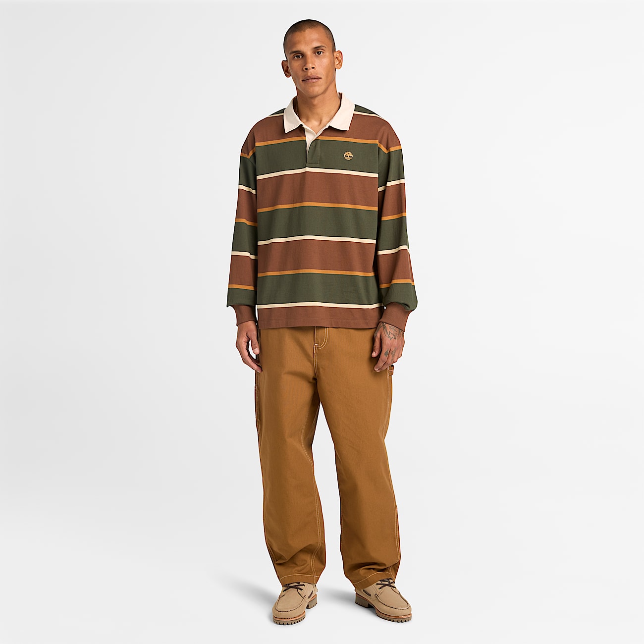 Polo de Râguebi Sem Género verde-escuro/castanho-escuro - 2