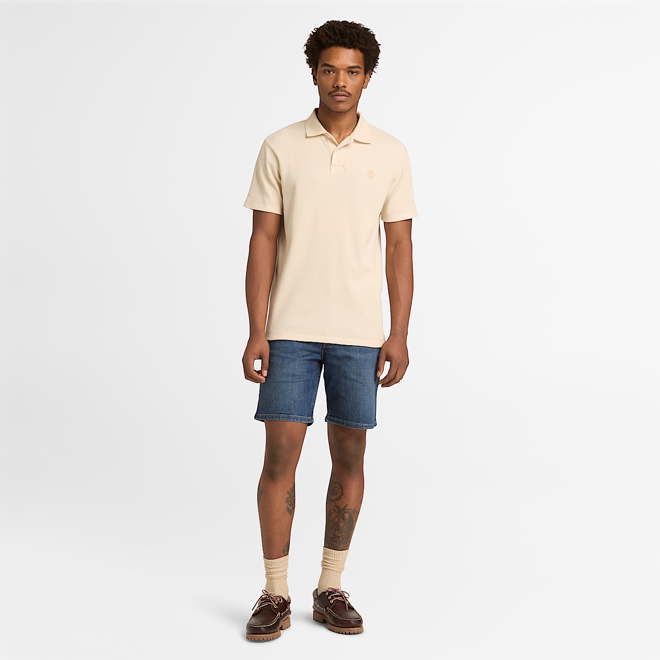 Stretch Denim Short for Men in Blue TBL Blue ALT2